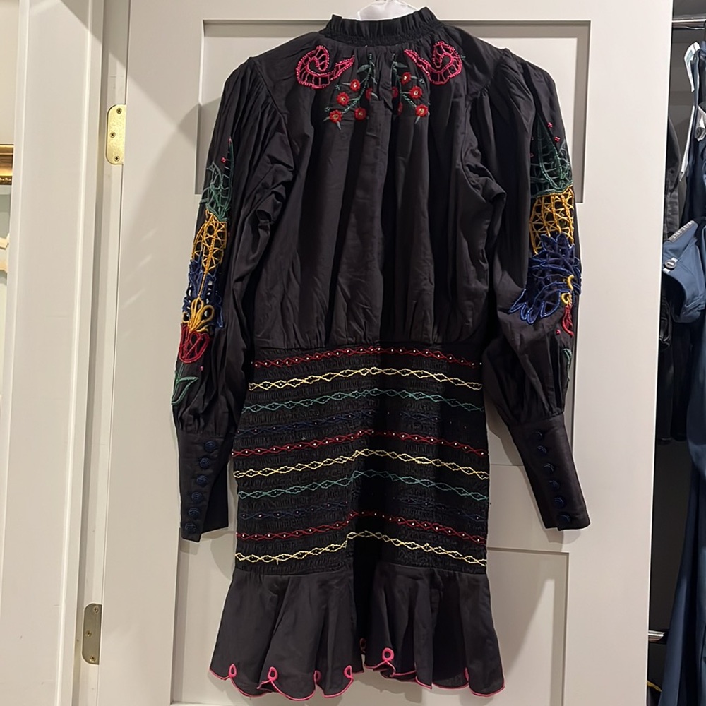 FARM Rio Black Multicolor Embroidered Long Sleeve Dress - Picture 7 of 10